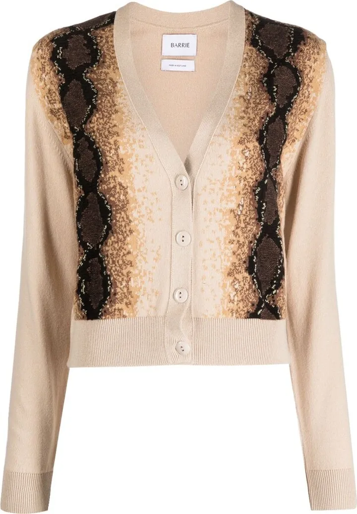 python-motif V-neck cardigan