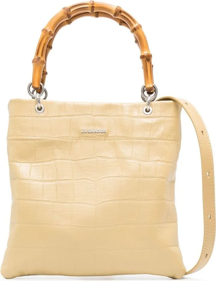 Bamboo Leather Shopper Tote Bag