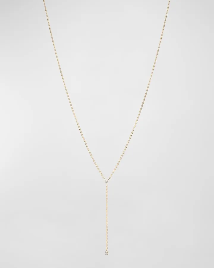14k Yellow Gold Petite Nude Diamond Solo Lariat