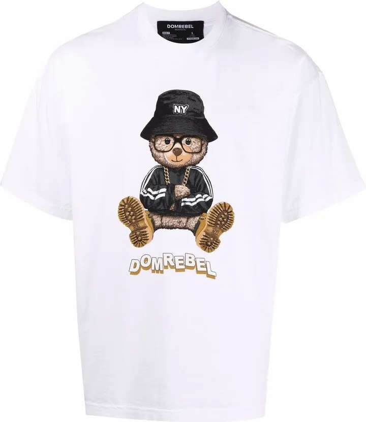 NY Bear logo-print cotton T-shirt