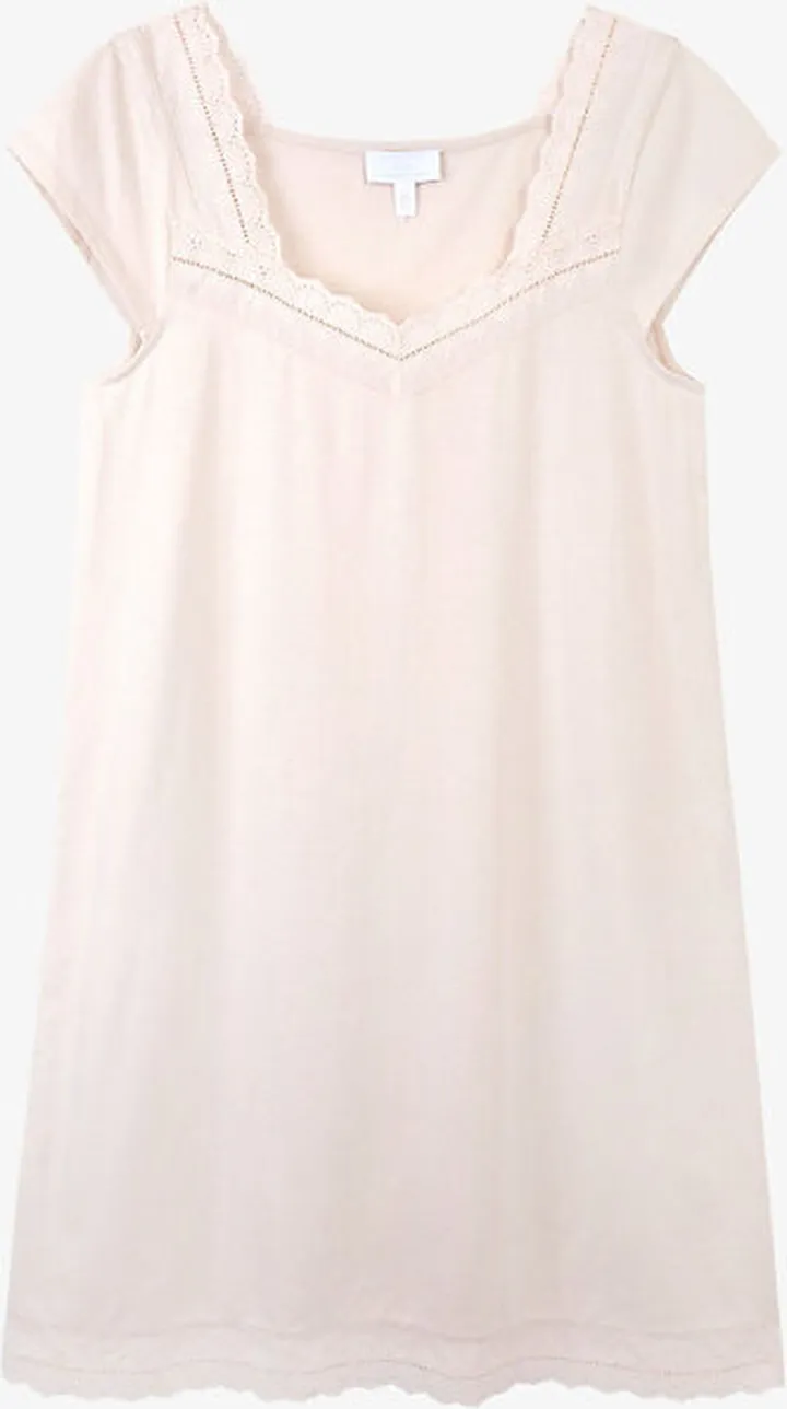 Womens Cloud Pink Lace-trim Cotton-jersey Nightdress