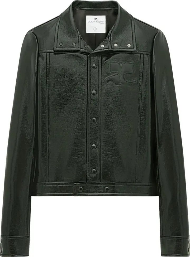 Button-Up Faux-Leather Jacket
