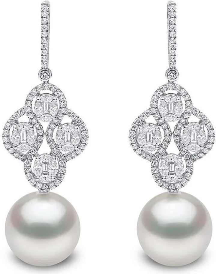 18kt white gold Starlight South Sea pearl and diamond drop earring