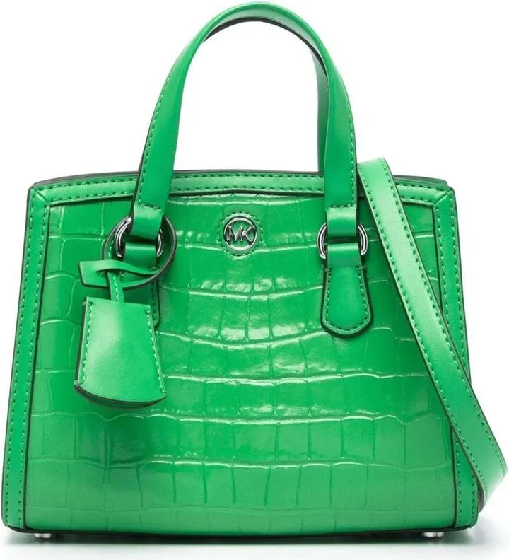 Mini Green Chantal Tote Bag Coroco Effect In Cow Leather Woman