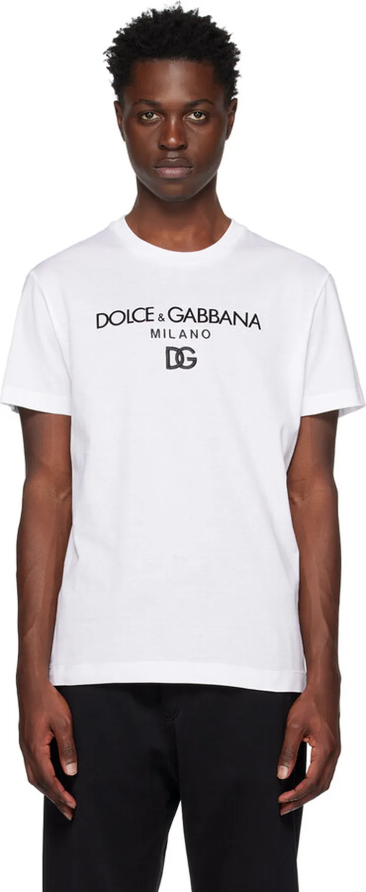 Dolce & Gabbana White Embroidered T-Shirt