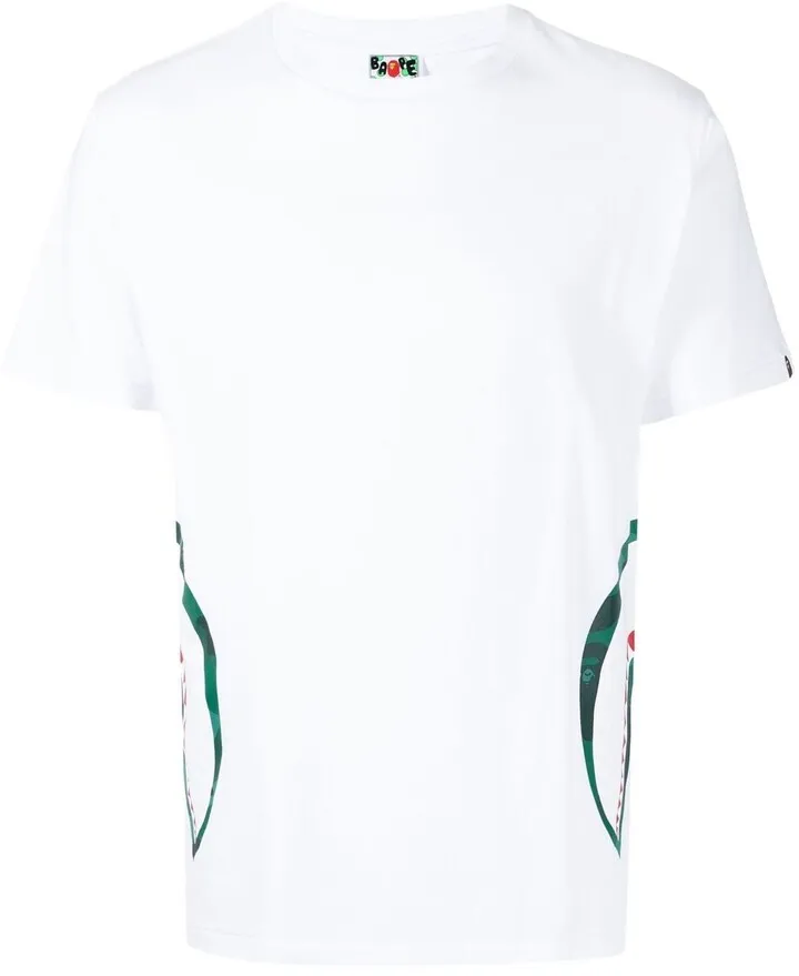 Shark camouflage-print short-sleeve T-shirt