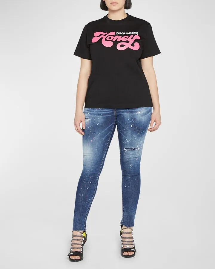 Honey Crewneck Printed Graphic Tee