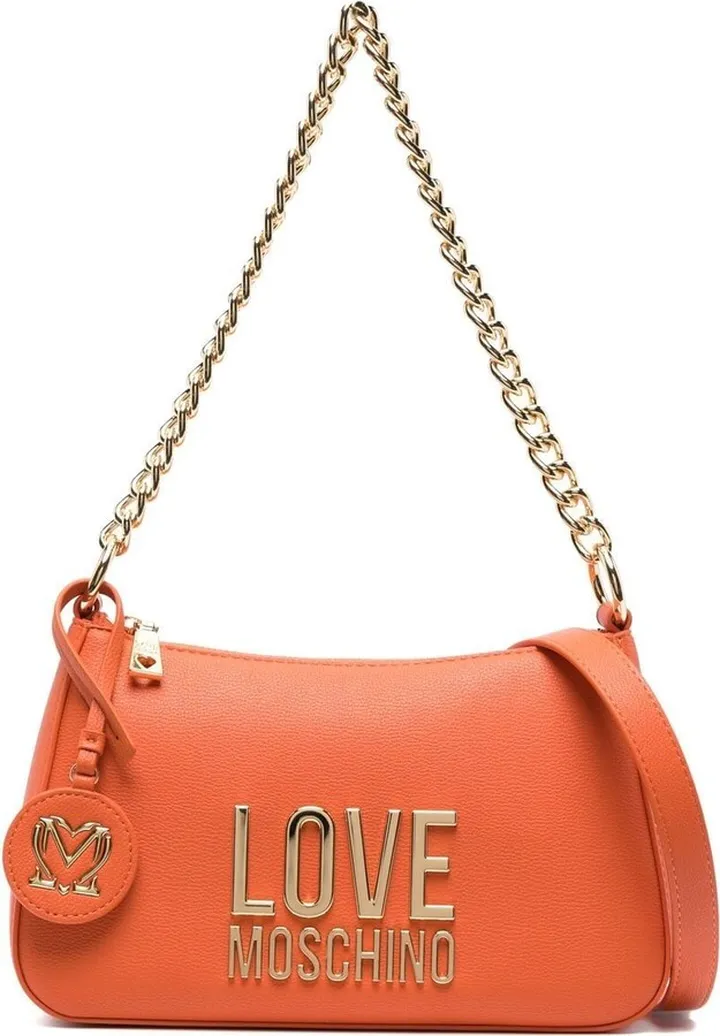 Logo-Lettering Faux-Leather Shoulder Bag