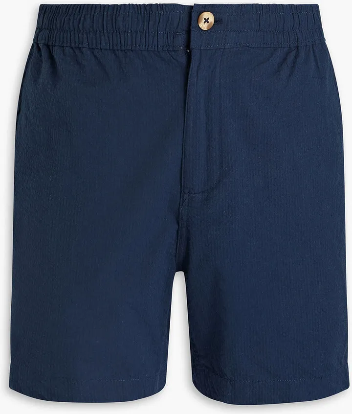 Cotton-blend seersucker shorts