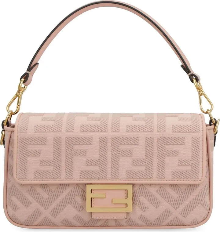 Fendi Monogram Jacquard Baguette Shoulder Bag