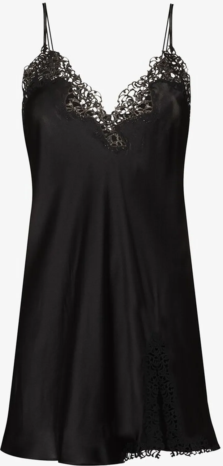 Petite Macramé Silk Slip Dress