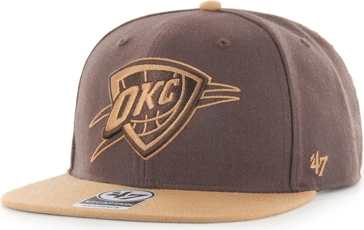 Men's '47 Brown Oklahoma City Thunder No Shot Two-Tone Captain Snapback Hat