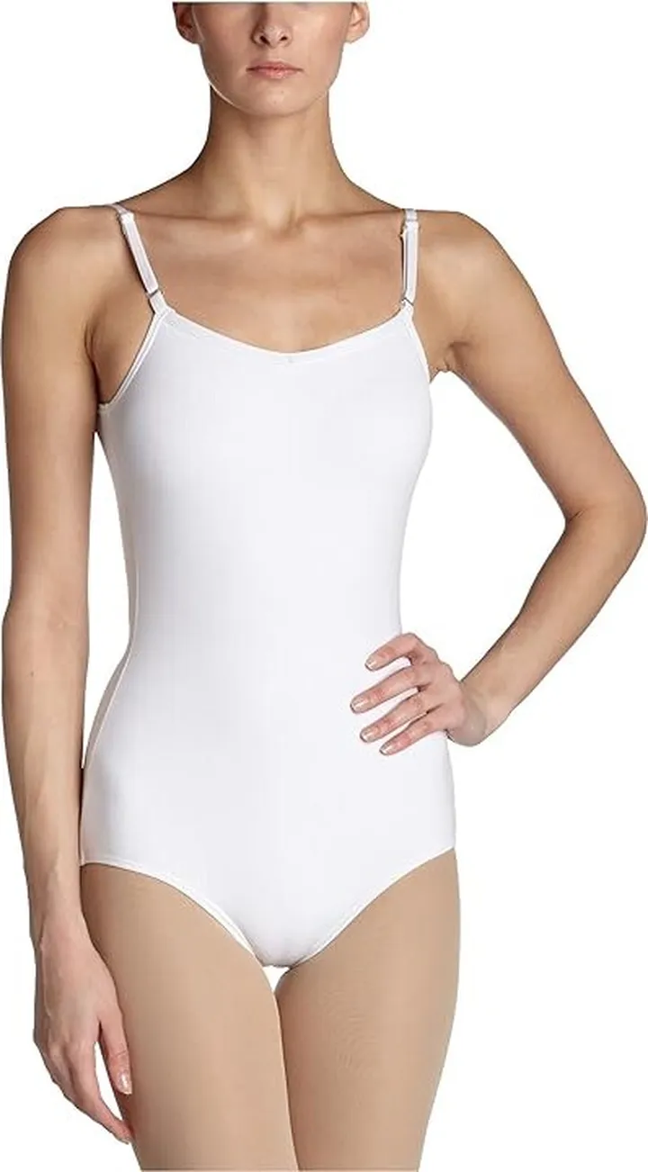 Capezio Women's Camisole Leotard With Adjustable Straps (White) Women's Jumpsuit & Rompers One Piece