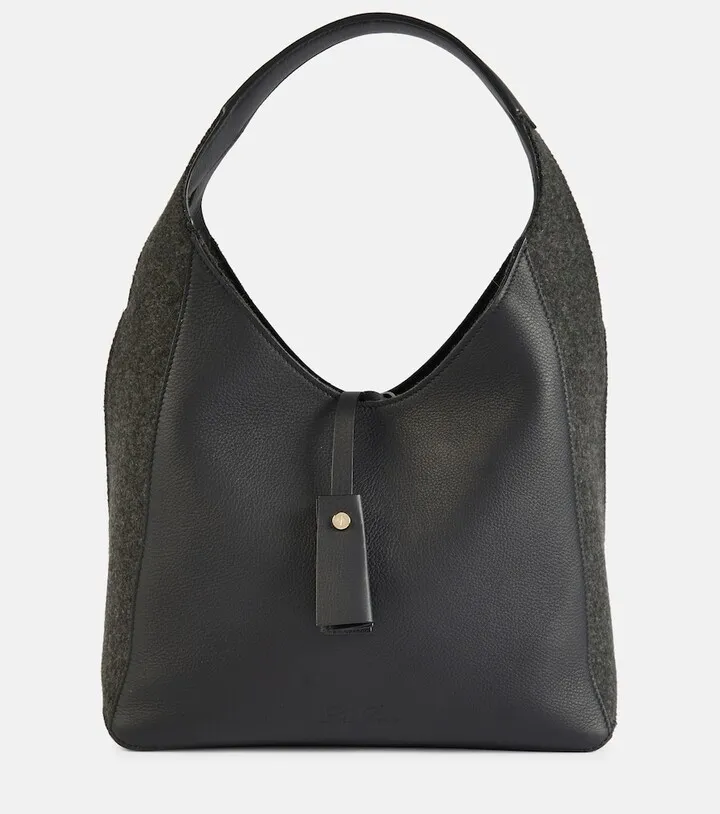 Folded Small leather shoulder bag