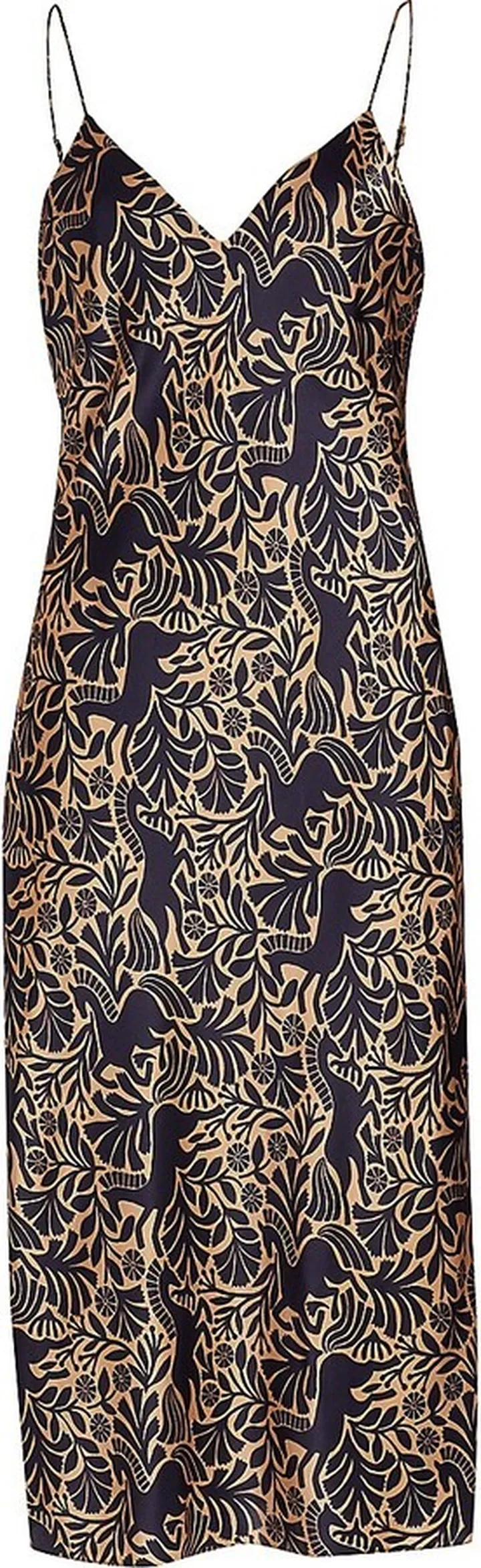 Raven Printed Silk Slipdress