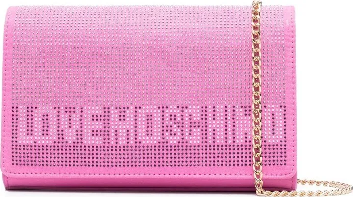 Stud-Embellished Logo Crossbody Bag