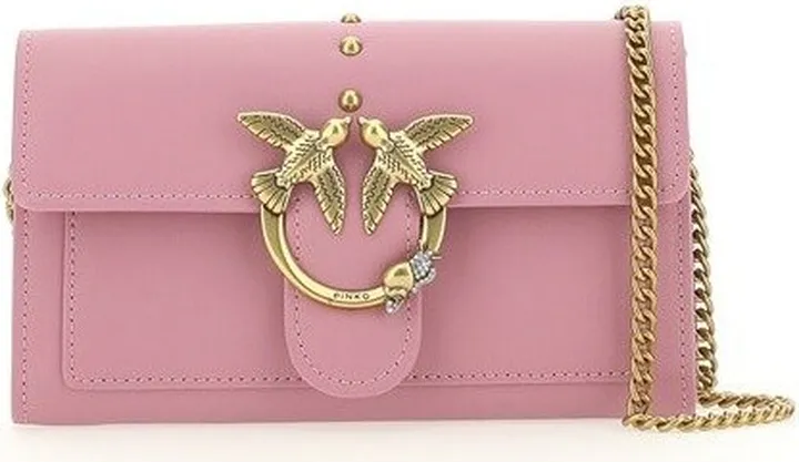 Pinko Logo Plaque Chain-Link Crossbody Bag