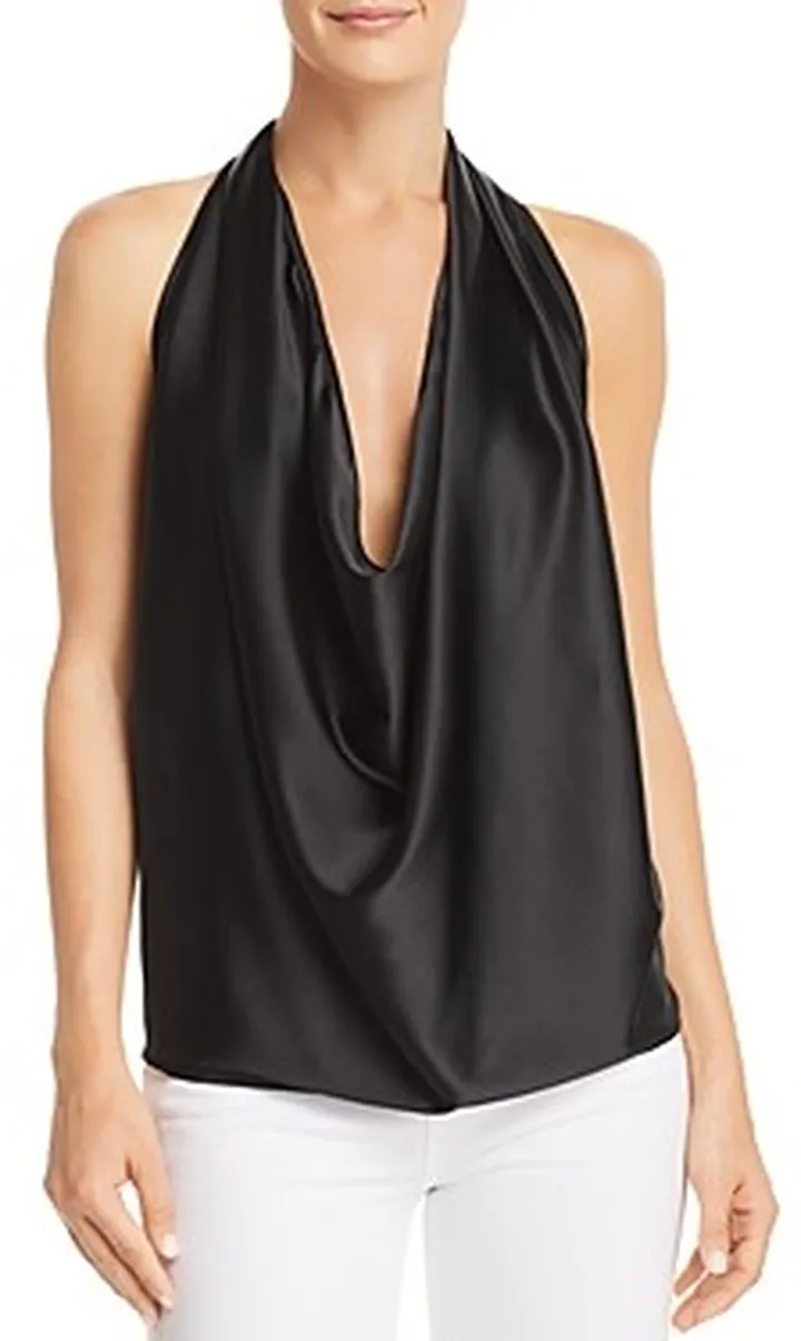 Ramy Brook Harriet Sleeveless Convertible Satin Halter Top