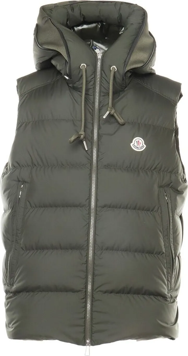 Moncler Logo Patch Zip-Up Hooded Padded Gilet