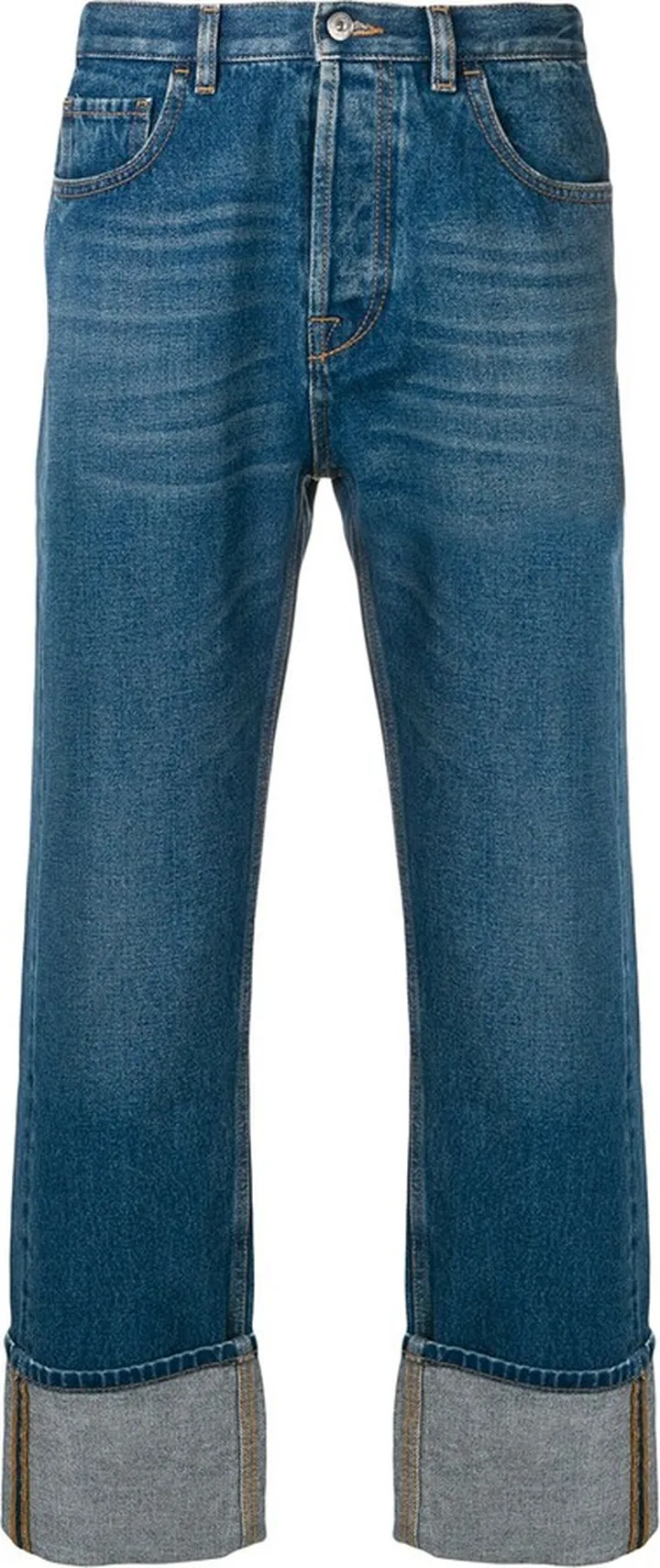 Turn-Up Wide-Leg Jeans