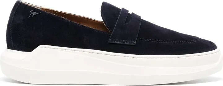 Penny-Slot Suede Loafers