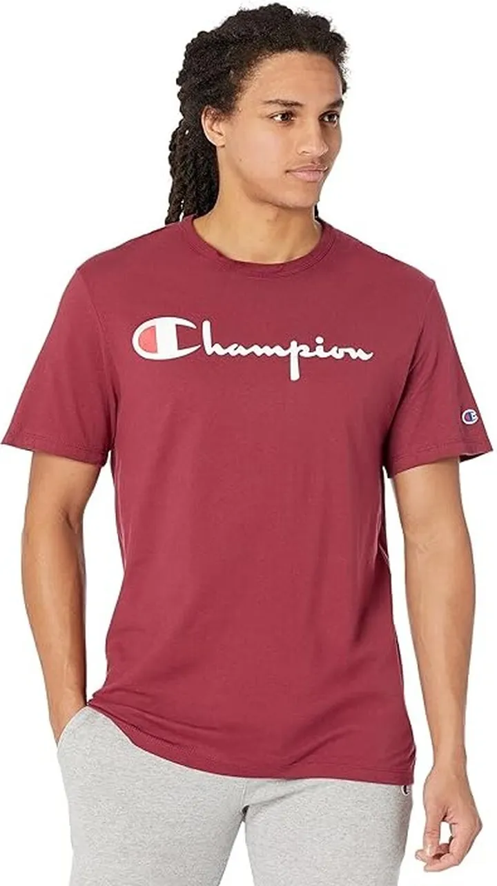 Champion Lightweight Short Sleeve Tee (Cardinal) Men's Clothing