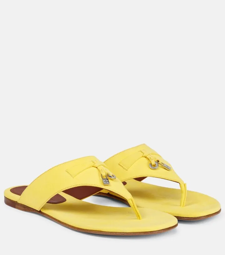 Summer Charms suede thong sandals