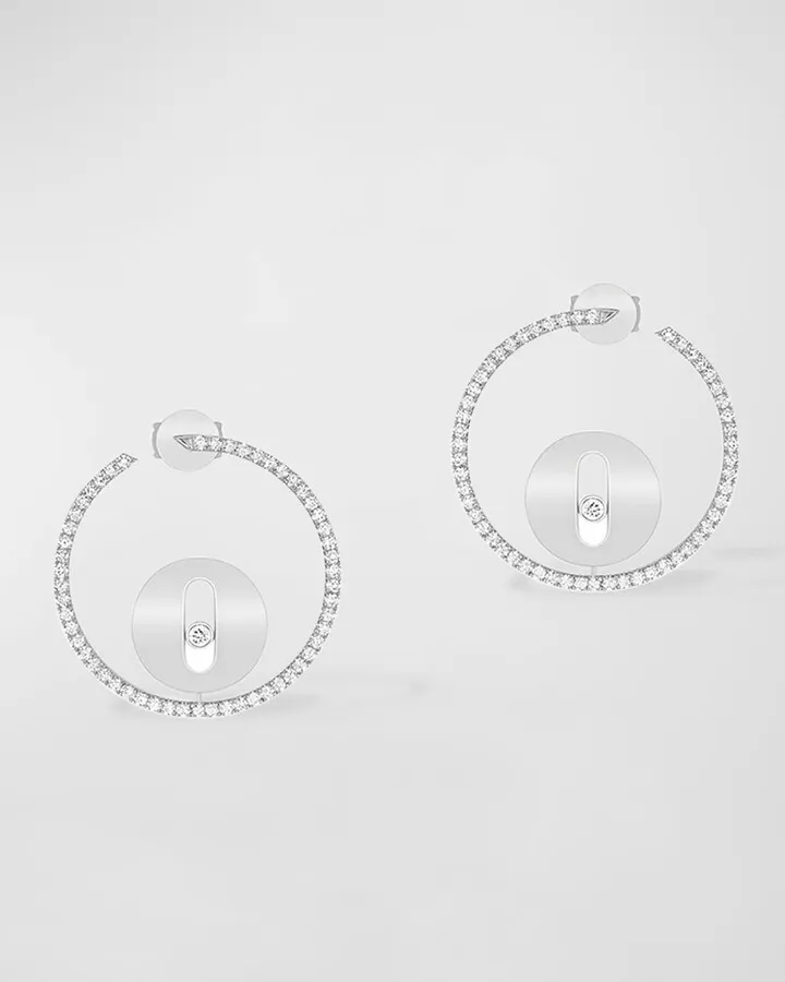Lucky Move 18K White Gold Diamond Earrings