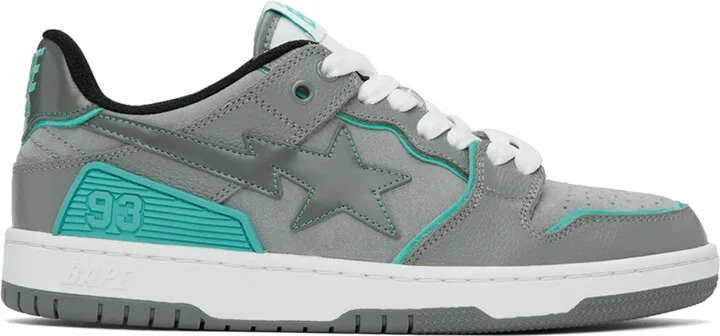 BAPE Gray & Blue Sk8 Sta #2 Sneakers