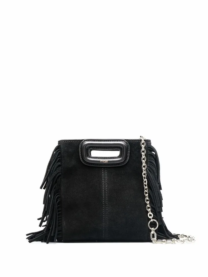mini M suede bag