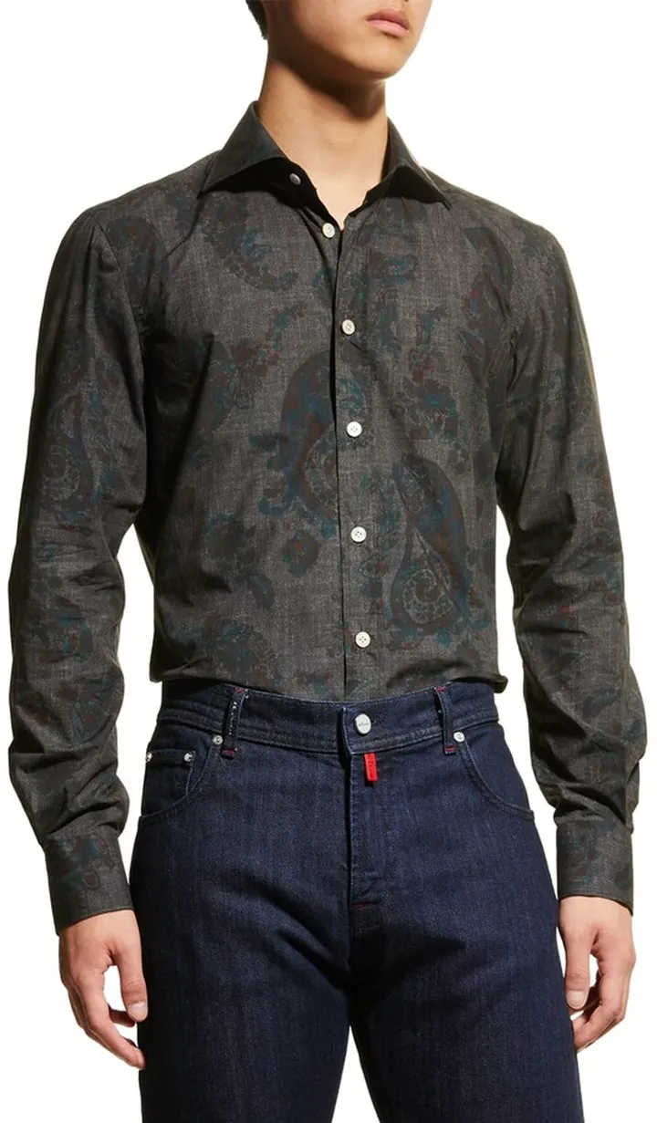 Men's Paisley Print Sport Shirt