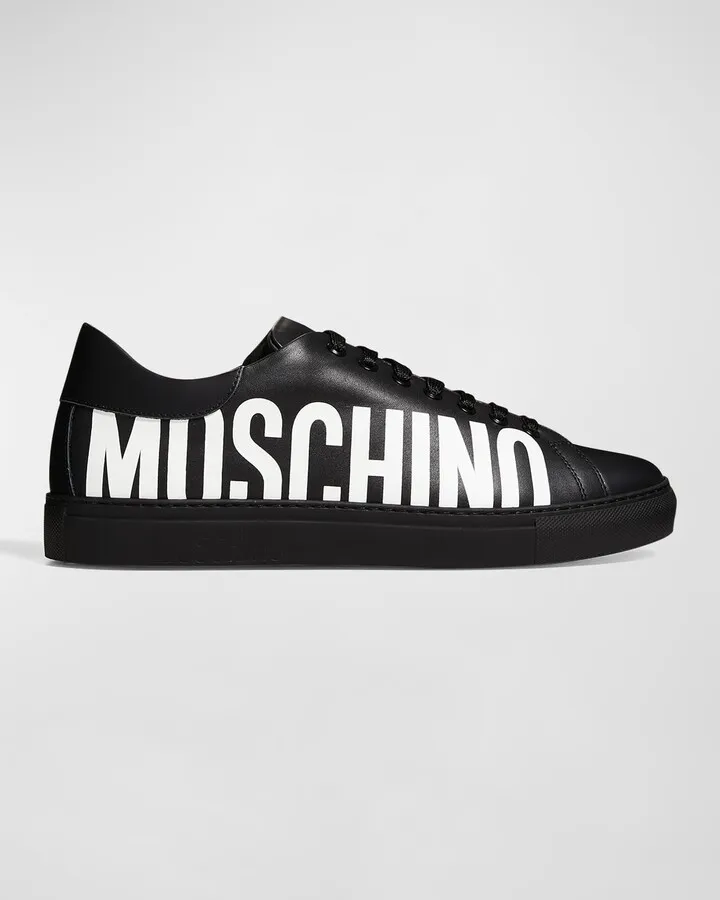 Men's Leather Low-Top Logo Sneakers