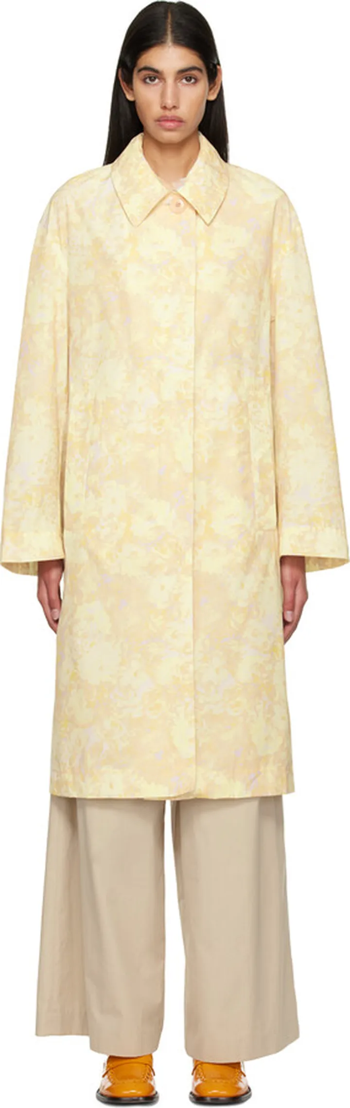 Dries Van Noten Off-White Floral Coat