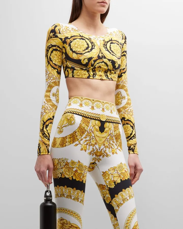 Barocco Long-Sleeve Crop Top