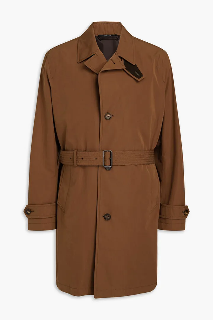 Belted cotton-gabardine trench coat