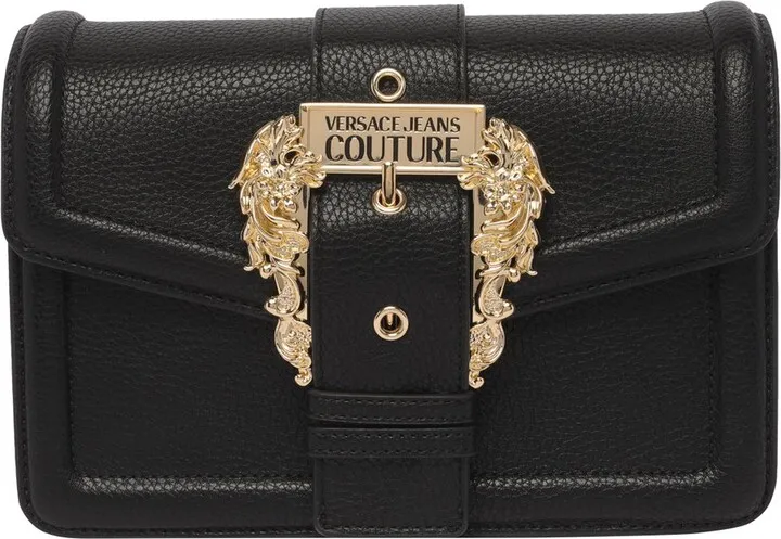 Versace Jeans Couture Logo-Buckled Foldover-Top Shoulder Bag
