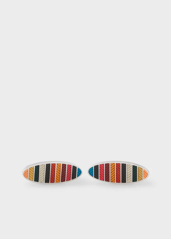 'Signature Stripe' Weave Cufflinks