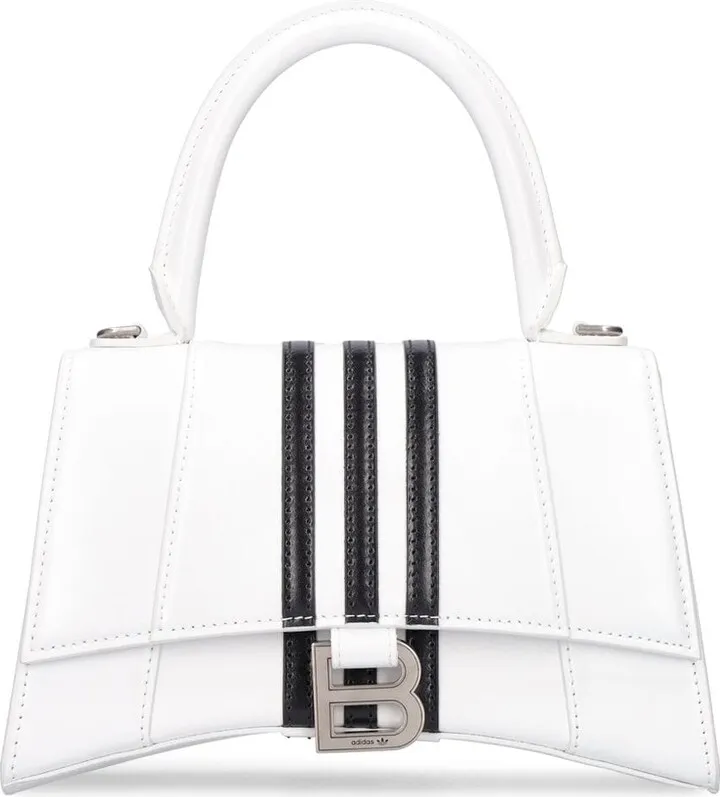 Small hourglass leather shoulder bag