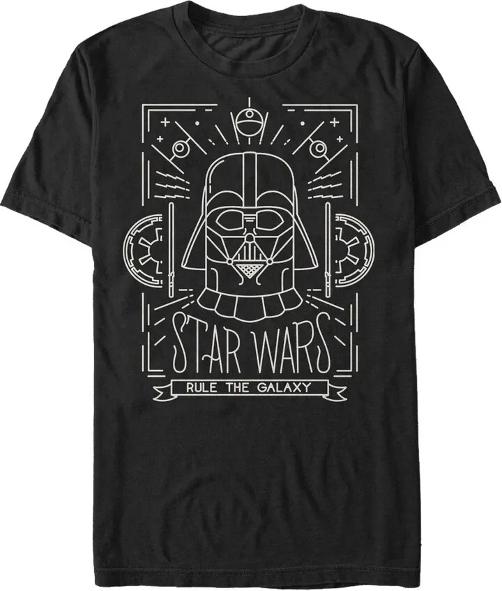 Men's Star Wars Darth Vader Line Art Card T-Shirt - Black - 3X Large
