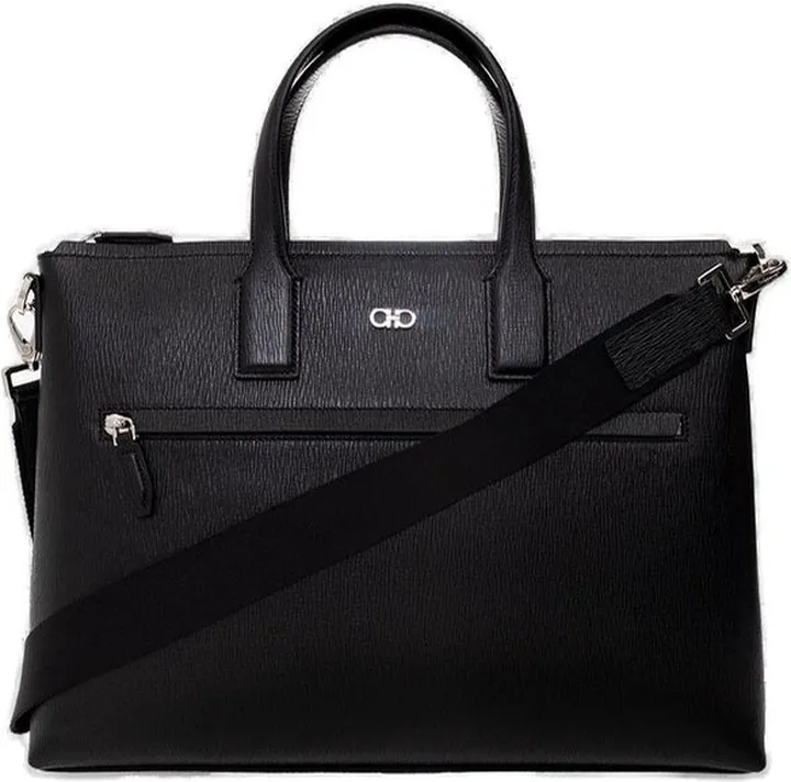 Salvatore Ferragamo Logo Plaque Zipped Briefcase