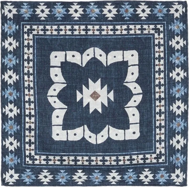 Geometric-Print Sik Pochette