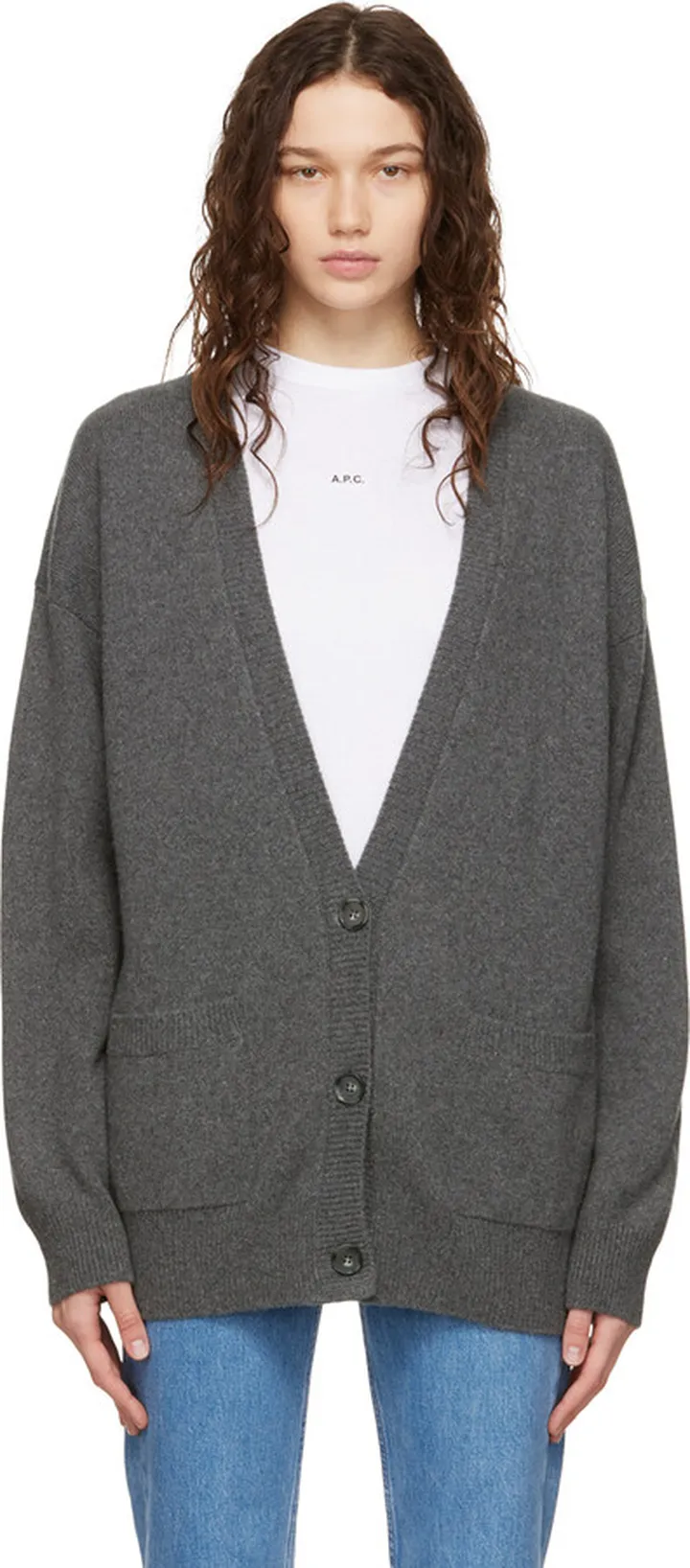A.P.C. Gray Jane Birkin Edition Cardigan