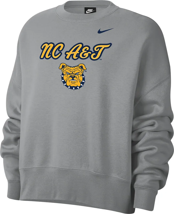 Nike Women's College (North Carolina A&T State) Crew-Neck Sweatshirt in Grey