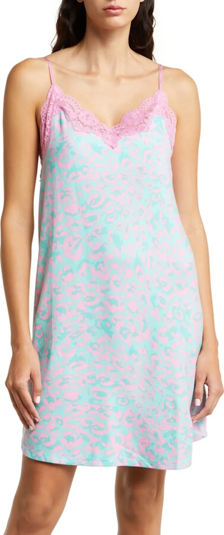 Leo Dreams Lace Trim Jersey Chemise