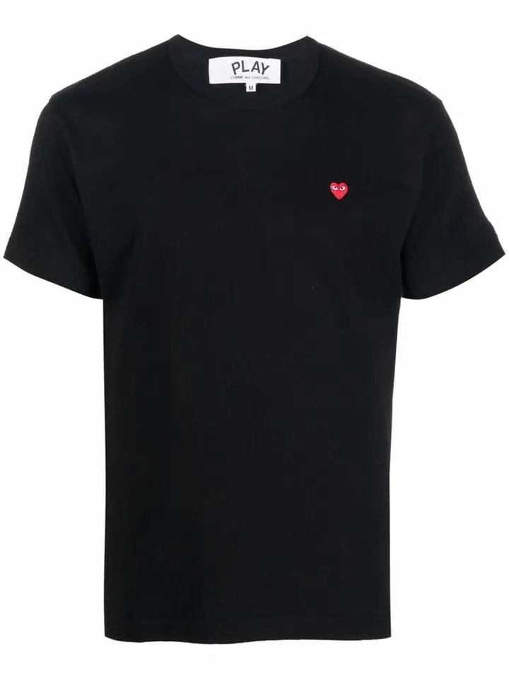 Heart-patch crewneck T-shirt