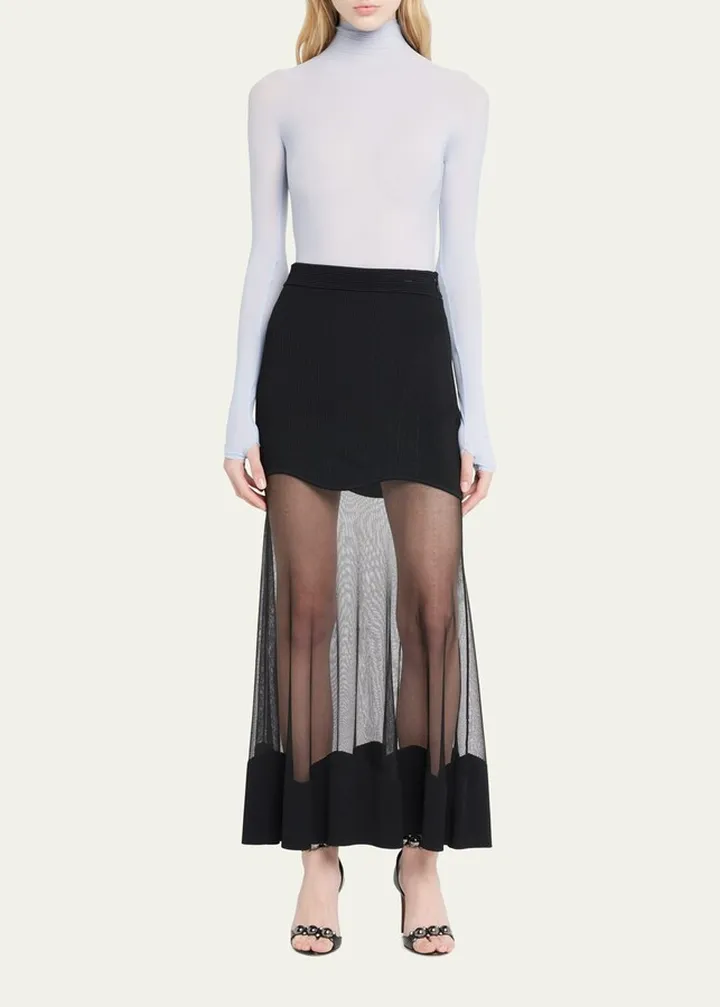 Sheer Mock-Neck Bodysuit