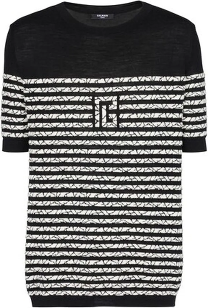 Marbled stripe wool T-shirt
