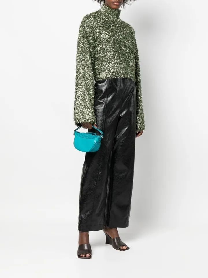 Panelled-Leather Curve-Edge Tote Bag