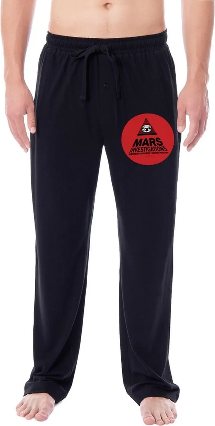 Veronica Mars Men's Mars Investigations Logo Sleep Pajama Pants (Medium) Black