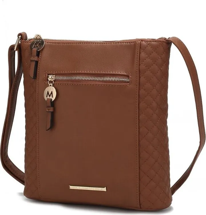 MKF Collection by Mia K Miranda Vegan Leather Women’s Crossbody Bag - Brown
